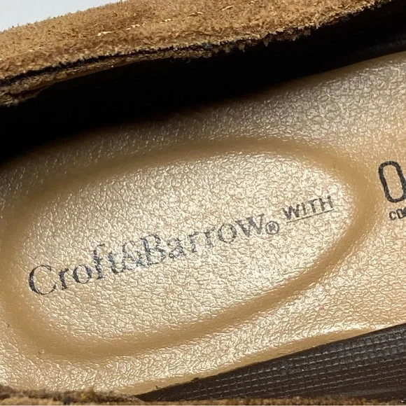 Croft & Barrow Leather Slip On Shoes Womens Size 9 Buckle Loafers Brown Suede - Picture 12 of 16